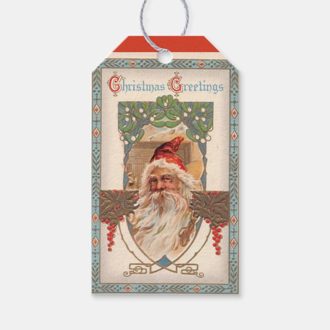Étiquettes-cadeau Tag cadeau Vintage père Noël (Devant)