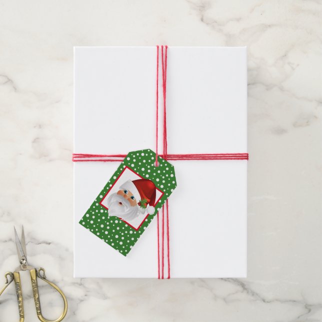 Étiquettes-cadeau Tag-Christmas Père Noël (Avec de la ficelle)