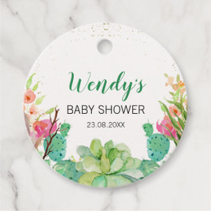 Étiquettes Cadeau Tag de Baby shower à thème Fiesta Cactus Favoriser