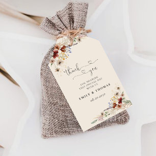 Étiquettes-cadeau Tag de cadeau de Mariage Boho Tiny Fleur sauvage