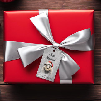 Étiquettes-cadeau Tag de cadeau de Noël de mouton gris Fleece Navida
