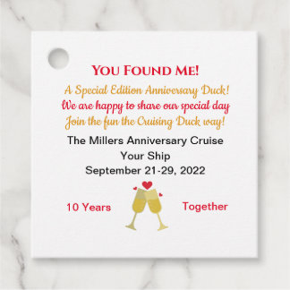 Étiquettes Cadeau Tag de canard de croisière Anniversaire