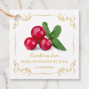 Étiquettes Cadeau Tag de Carré de confiture de canneberge maison vin