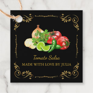 Étiquettes Cadeau Tag de Carré de salsa maison vintage
