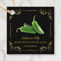 Tag de Carré vintage Jalapeno Jelly fait maison