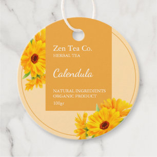 Étiquettes Cadeau Tag de commerce de thé à base de plantes Calendula