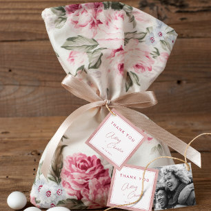 Étiquettes Cadeau Tag de mariage minimal Magenta Rose moderne