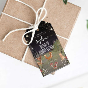 Étiquettes-cadeau Tag de Merci de Baby shower en bois enchanté