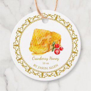 Étiquettes Cadeau Tag de miel vintage canneberge infusée de miel