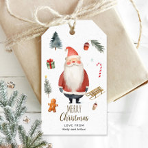Tag de Noël personnalisé avec Père Noël