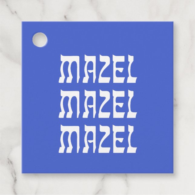 Étiquettes Cadeau Tag de préférence Mazel Mazel Mazel Mazel Hanoukka (Devant)