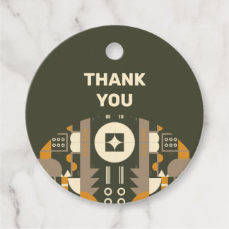 Étiquettes Cadeau Tag de prix géométrique de tonalité Terre rétro mo