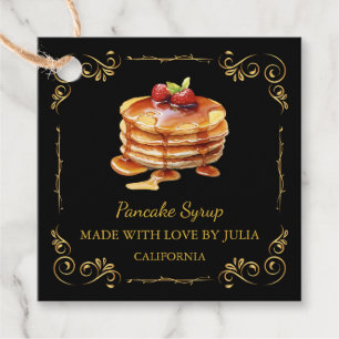 Étiquettes Cadeau Tag de sirop de crêpe vintage fait maison Carré Ha