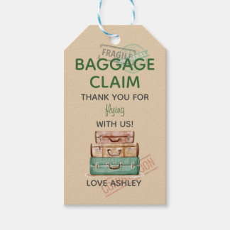 Étiquettes-cadeau Tag de thème de voyage modifiable Babyshower Merci