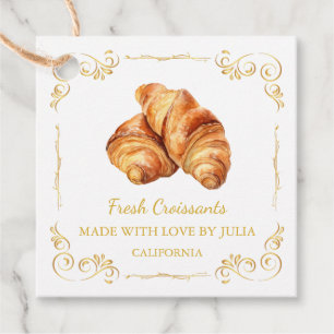 Étiquettes Cadeau Tag du Carré Croissant vintage fait maison