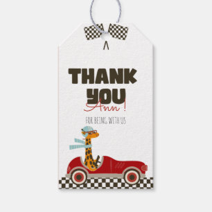 Étiquettes-cadeau Tag Favor Merci de course automobile