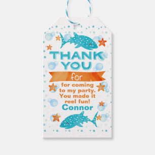 Étiquettes-cadeau Tag Favori d'anniversaire de requin-baleine fin-ta