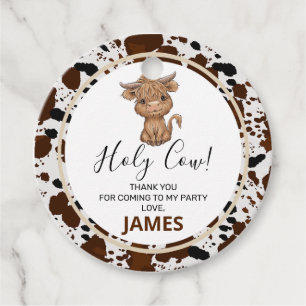 Étiquettes Cadeau Tag Highland Cow Imprimer Anniversaire Favoriser