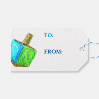 Étiquettes-cadeau Tag-Horizontal Cadeau Dreidel