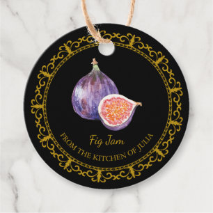 Étiquettes Cadeau Tag l noir vintage jambe de confiture de fig fait