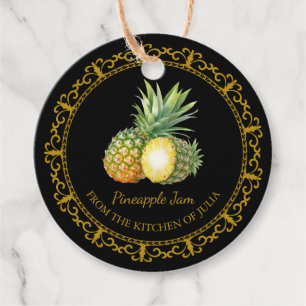 Étiquettes Cadeau Tag l vintage ananas maison Jam Hang Jam noir