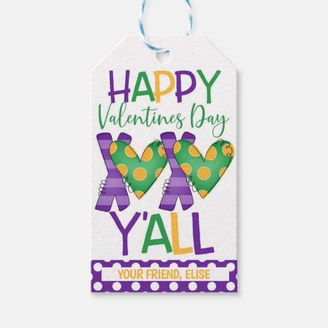 Étiquettes-cadeau Tag Mardi Gras Valentine Favor (Devant)