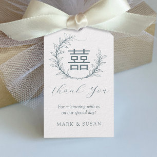 Étiquettes-cadeau Tag Mariage chinois moderne double bonheur