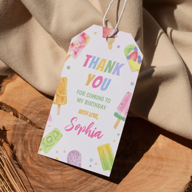 Étiquettes-cadeau Tag Merci Popsicle Baby shower d'anniversaire (Créateur téléchargé)
