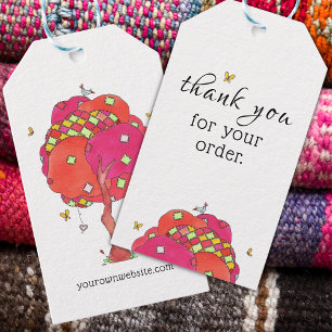 Étiquettes-cadeau Tag Merci produit du site web d'entreprise Quilt