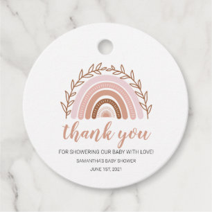 Étiquettes Cadeau Tag Rainbow Favor, Mots clés Terracotta Round Favo