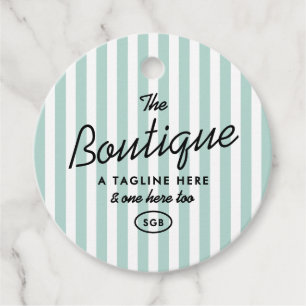 Étiquettes Cadeau Tag rond de la boutique rayée de California Resort