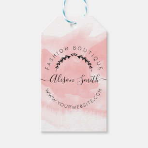 Étiquettes-cadeau Tag rose aquarelle pour Boutique Store
