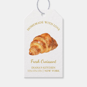 Étiquettes-cadeau Tag simple fait maison Croissant frais   BLANCHE