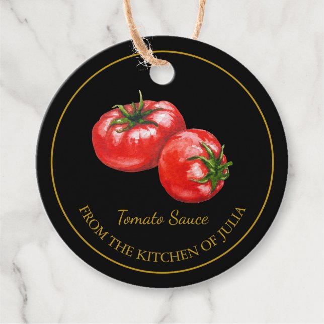 Étiquettes Cadeau Tag simple maison de sauce tomate Hang (Devant)