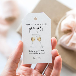 Étiquettes-cadeau Tag STELLA Pop it Champagne Baby shower Favoriser