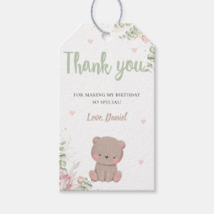 Étiquettes-cadeau Tag Teddy Bear Premier Merci de fête d'anniversair
