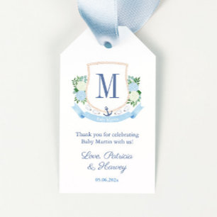 Étiquettes-cadeau Tag Un Baby shower Garçon Favoriser Ahoy Sophistiq