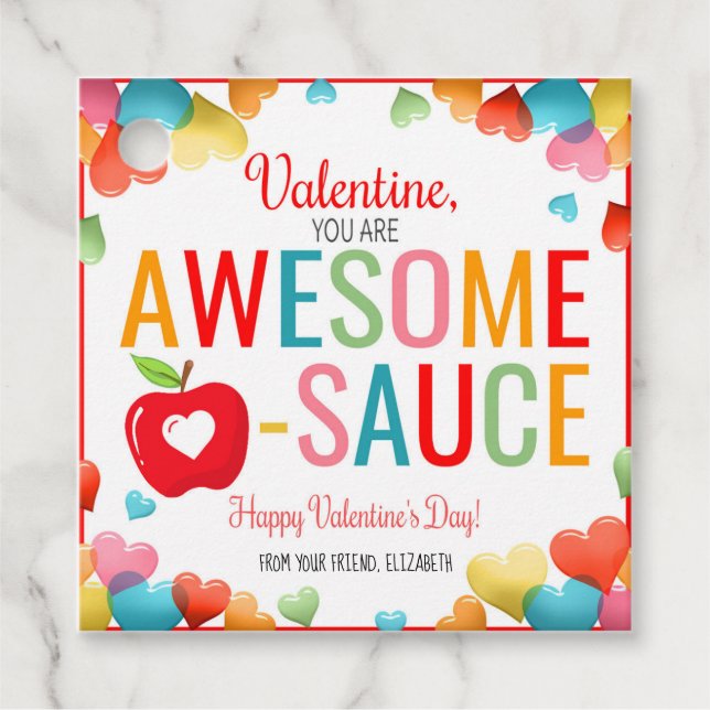 Étiquettes Cadeau Tag Valentine Applesauce (Devant)