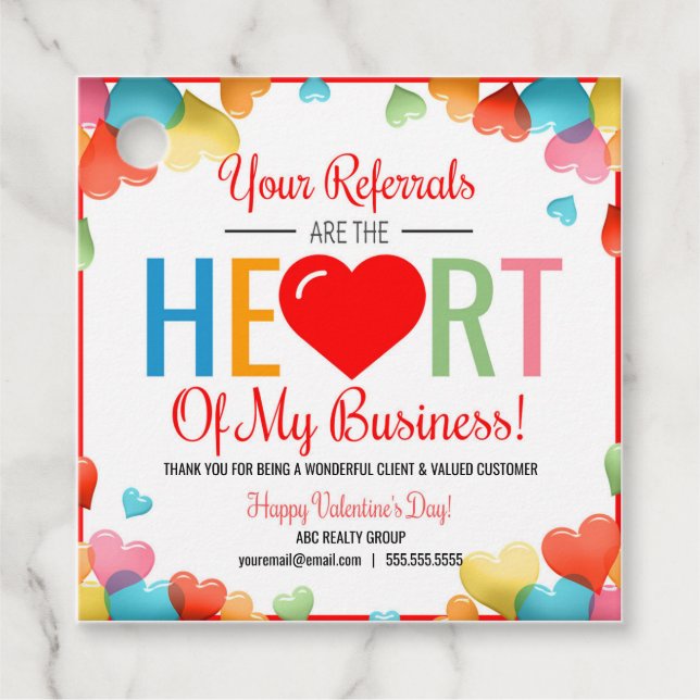 Étiquettes Cadeau Tag Valentine Realtor (Devant)