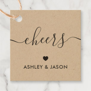 Étiquettes Cadeau Tag, Vin Mariage ou Champagne Tags, Kraft