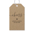 Tag, Vin Mariage ou Champagne Tags, Kraft