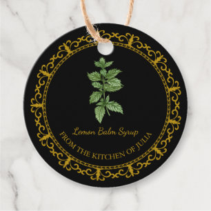 Étiquettes Cadeau Tag vintage de sirop de baume de citron fait maiso
