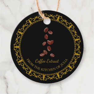 Étiquettes Cadeau Tag vintage fait maison extrait de café Hang