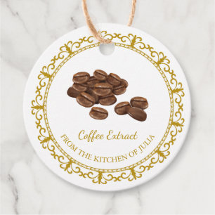 Étiquettes Cadeau Tag vintage fait maison extrait de café Hang