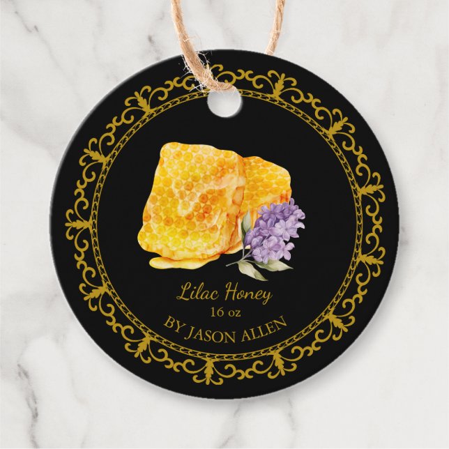 Étiquettes Cadeau Tag vintage Honeypeb Lilac Infusé Honey Hang (Devant)