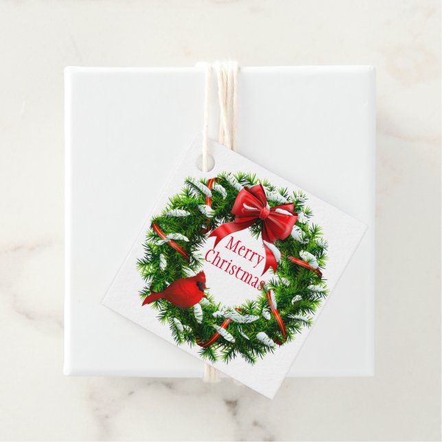 Étiquettes Cadeau Tag-Wreath (En situation)