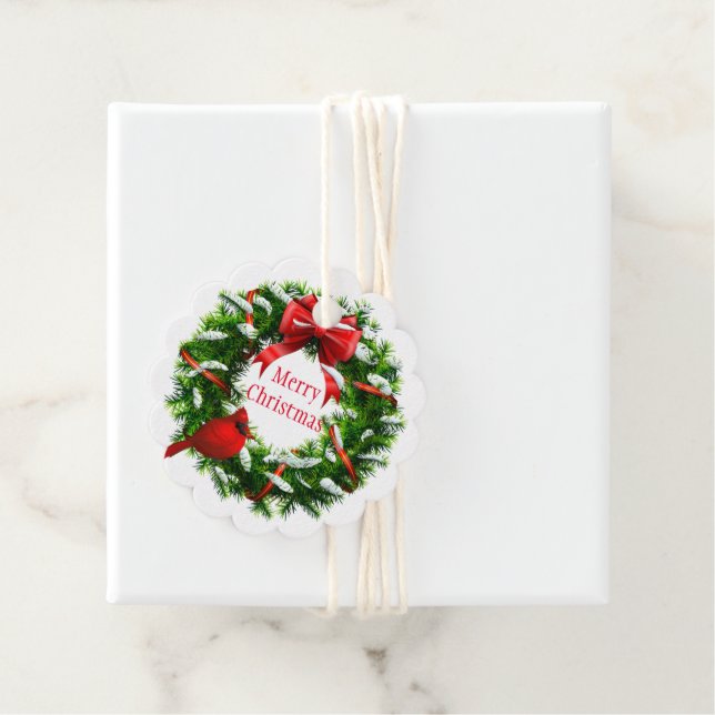 Étiquettes Cadeau Tag-Wreath (En situation)