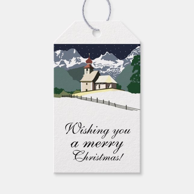 Étiquettes-cadeau Tags cadeau de Noël de Mountain Church (Devant)