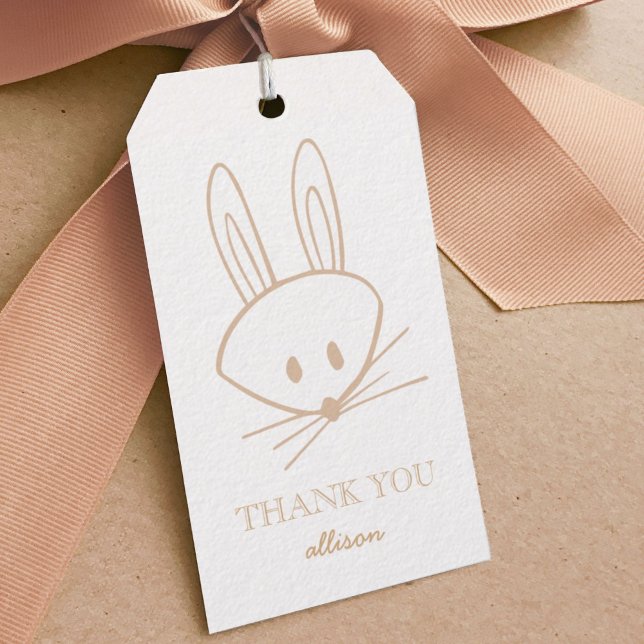 Étiquettes-cadeau Tags Cadeau personnalisé lapin de bois (Woodland bunny thank you favor gift tag.)