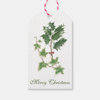 Étiquettes-cadeau Tags cadeaux botaniques Christmas Holly & Ivy Spri